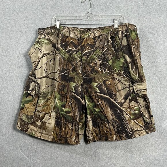 Vintage Red Head Realtree Hardwoods Camo Hunting Cargo Zip Off Shorts Size 2XL - Picture 1 of 13